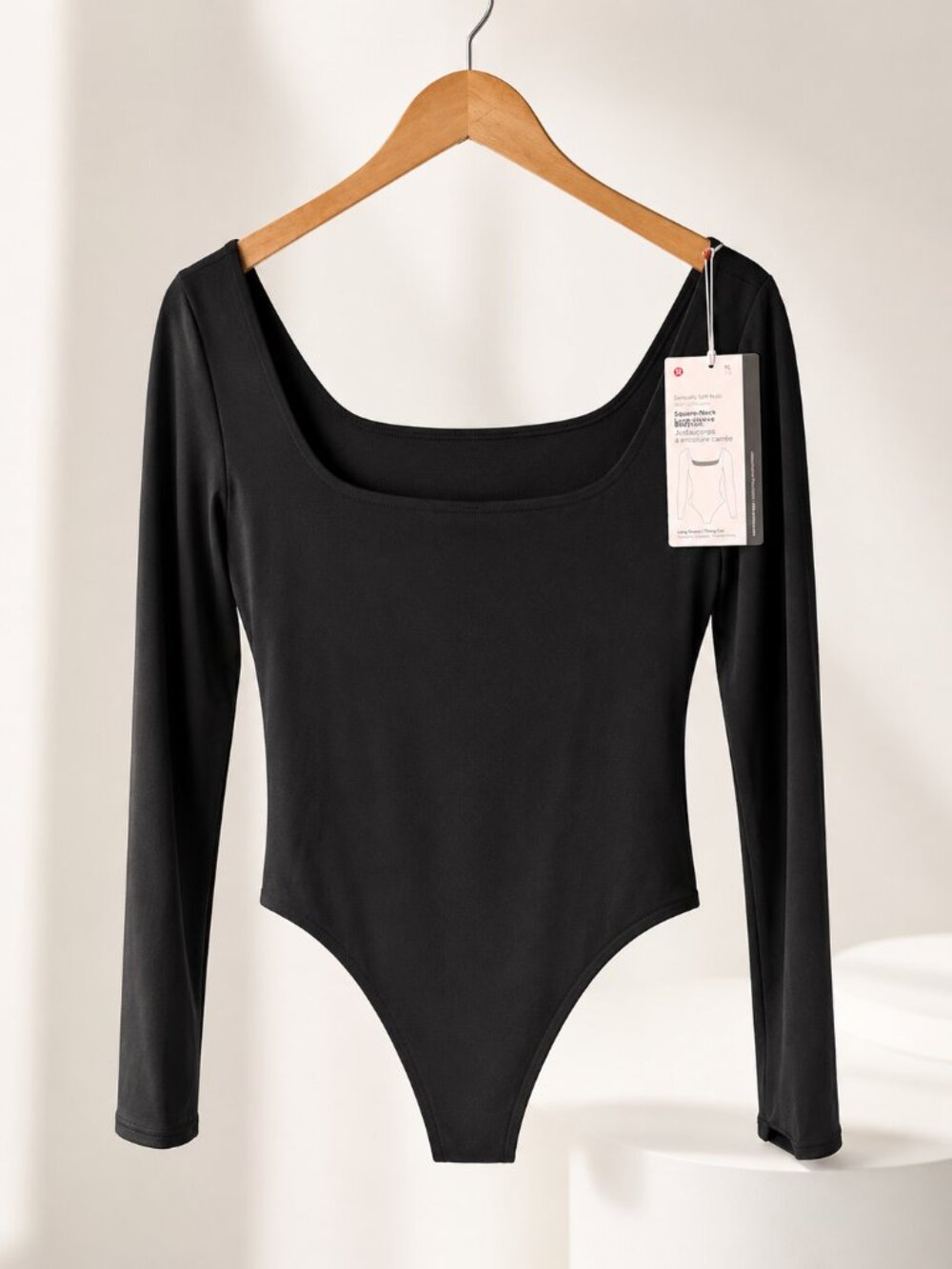 Lululemon Square Neck Bodysuit Black XL Women's NWT - Picture 1 of 5